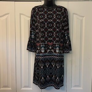 White House Black Market Bell-Sleeve Dress Black Women Size Small